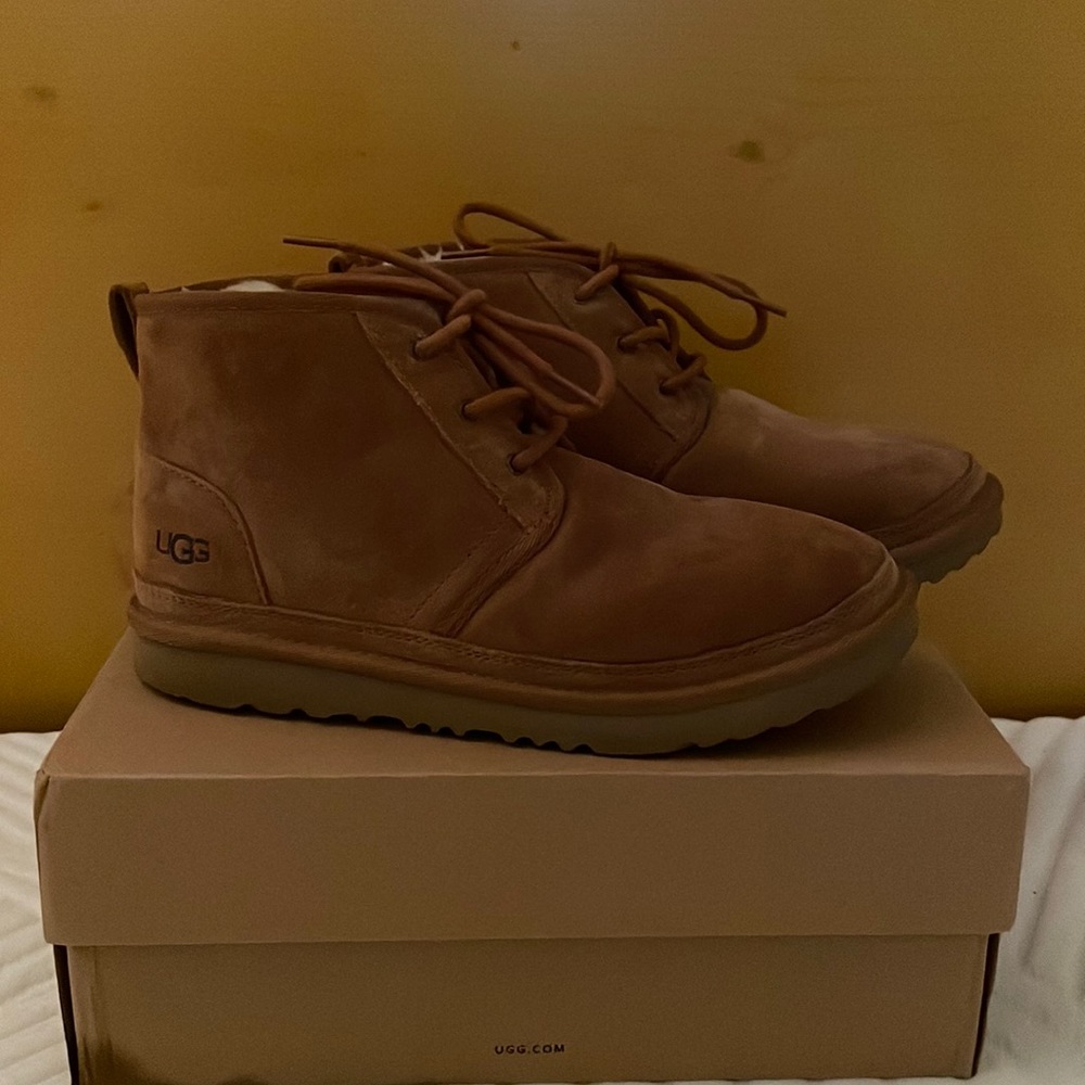 UGG chestnut tie boots